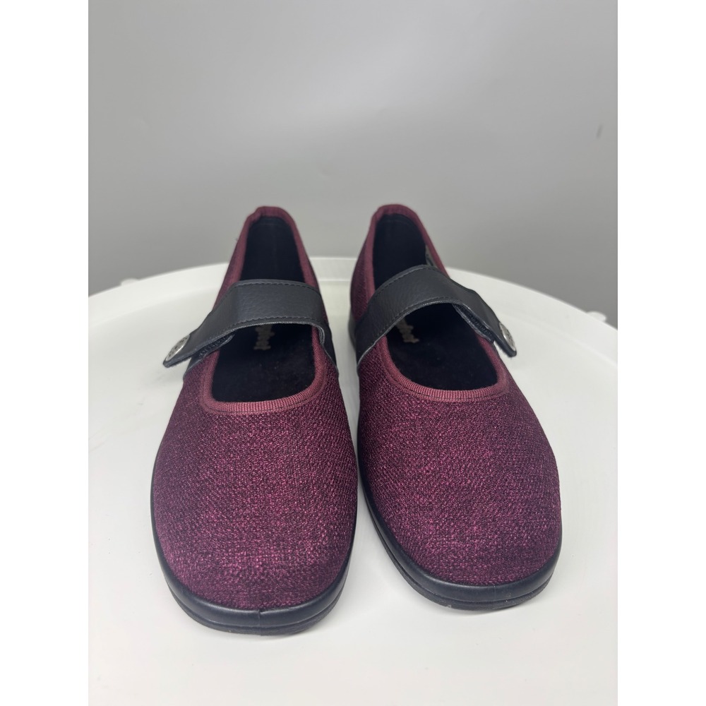 Cosyfeet Womens Burgundy Mary Jane Strap Comfort Flat Shoes‎ Made in England 8